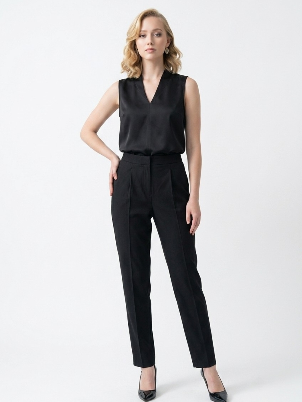 Disney Black High-Rise Tailored Career Wear Minimalist Trousers